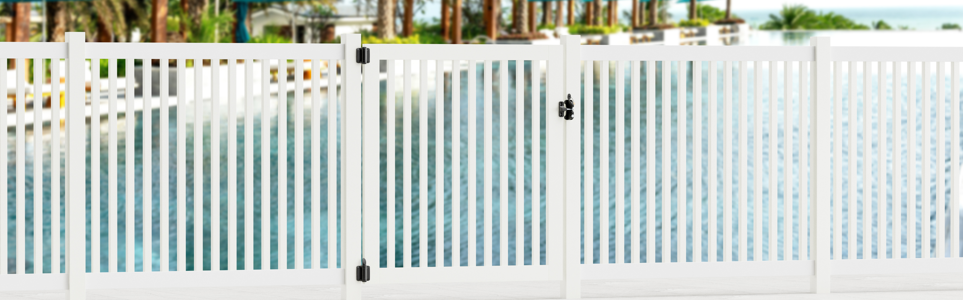 Pool Safety Fence Solution with Hinge and Latches